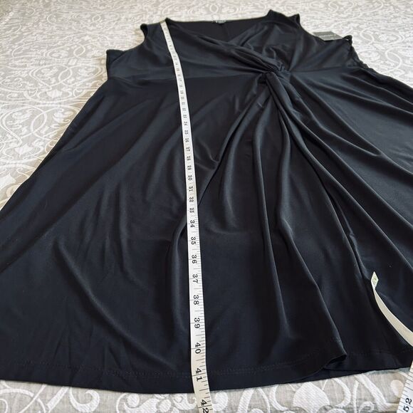 Chaps Dress Women 20W Black Faux Wrap Stretch LBD Comfy Business Casual Plus NWT - Picture 8 of 14